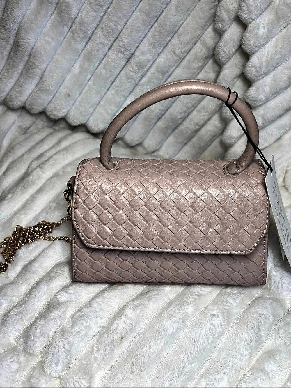 Emperia Woven Hand / Shoulder Bag Pink NWT